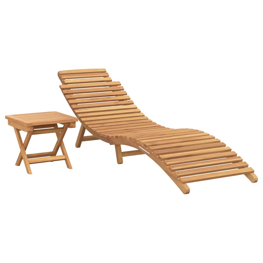 vidaXL Leżak 2 pcs Brązowy 198 x 55 x 58,5 cm Lite drewno teakowe