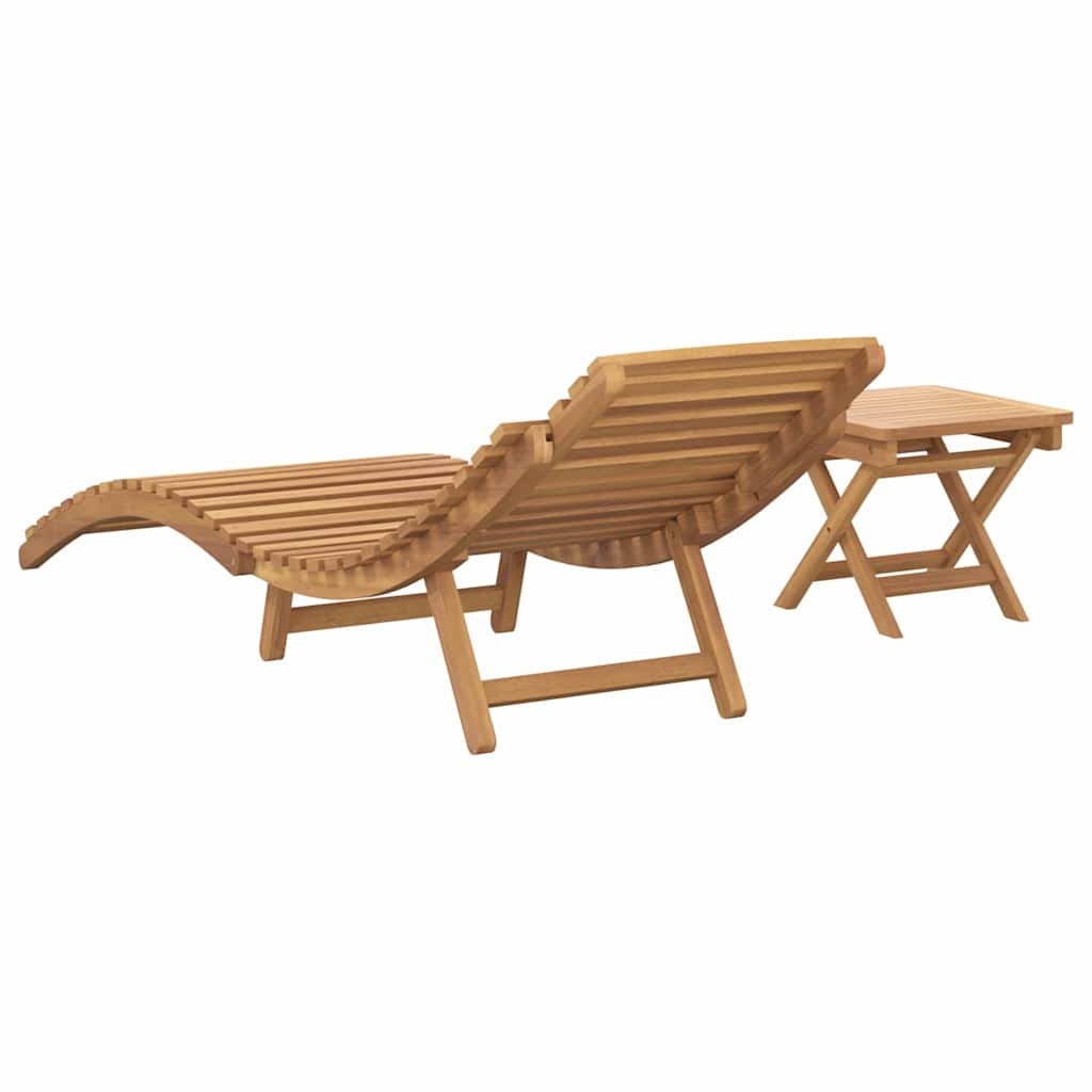 vidaXL Leżak 2 pcs Brązowy 198 x 55 x 58,5 cm Lite drewno teakowe