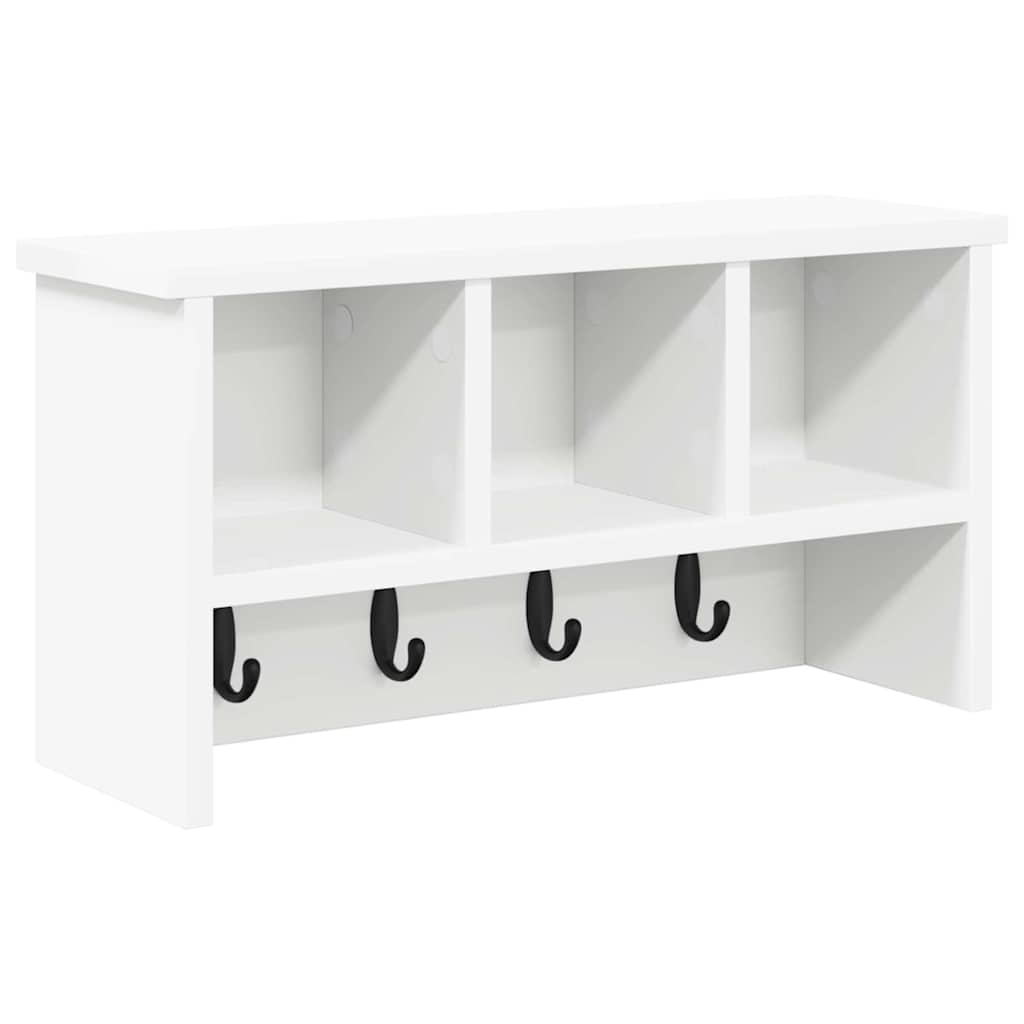 vidaXL Wieszak na płaszcze montowany na ścianie Biały 50 x 16 x 26 cm