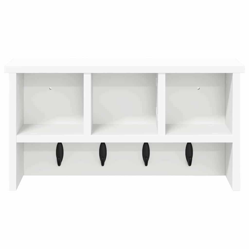 vidaXL Wieszak na płaszcze montowany na ścianie Biały 50 x 16 x 26 cm