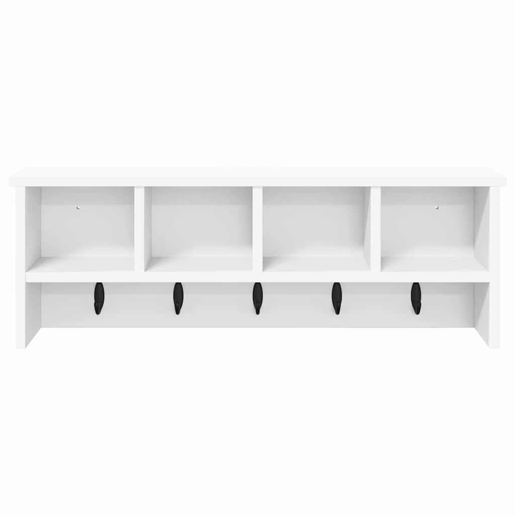 vidaXL Wieszak na płaszcze montowany na ścianie Biały 75 x 16 x 26 cm
