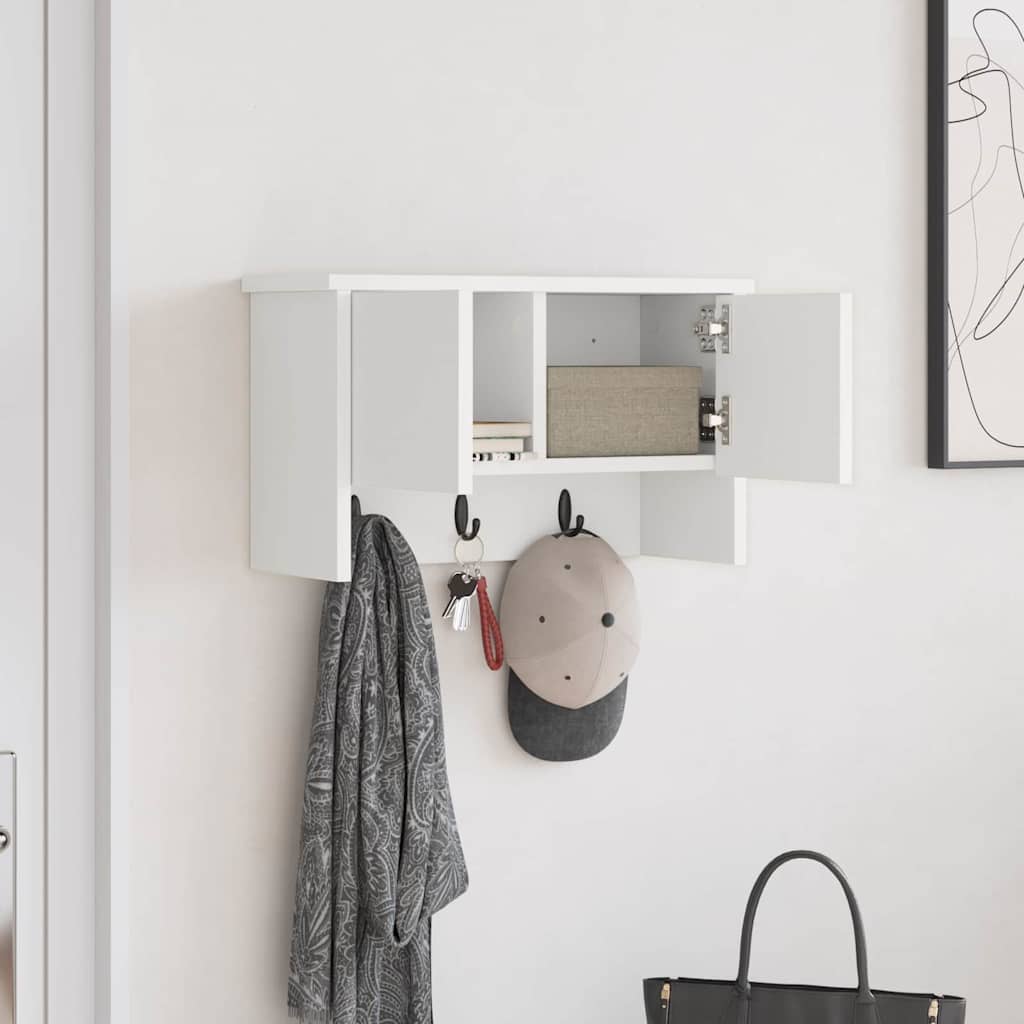 vidaXL Wieszak na płaszcze montowany na ścianie Biały 50 x 20 x 30 cm