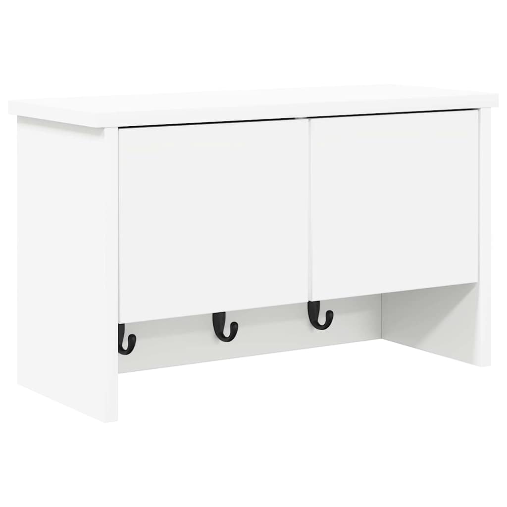 vidaXL Wieszak na płaszcze montowany na ścianie Biały 50 x 20 x 30 cm