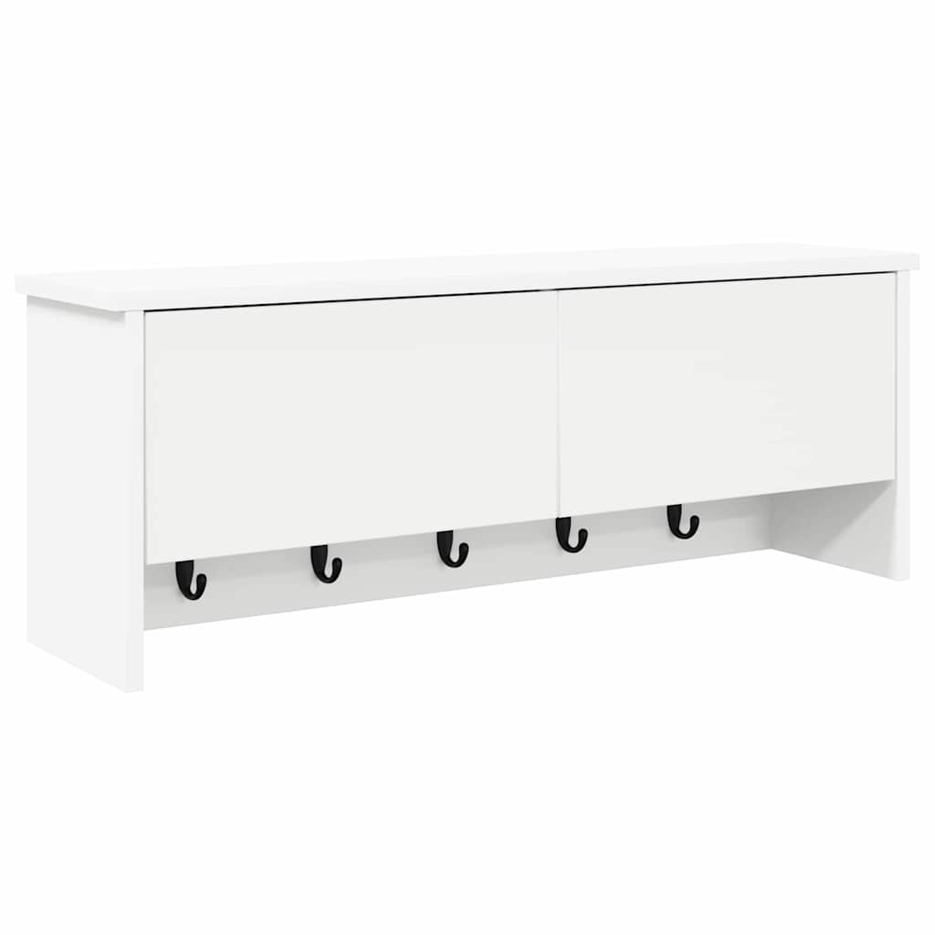 vidaXL Wieszak na płaszcze montowany na ścianie Biały 80 x 20 x 30 cm