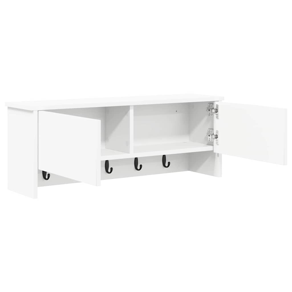 vidaXL Wieszak na płaszcze montowany na ścianie Biały 80 x 20 x 30 cm