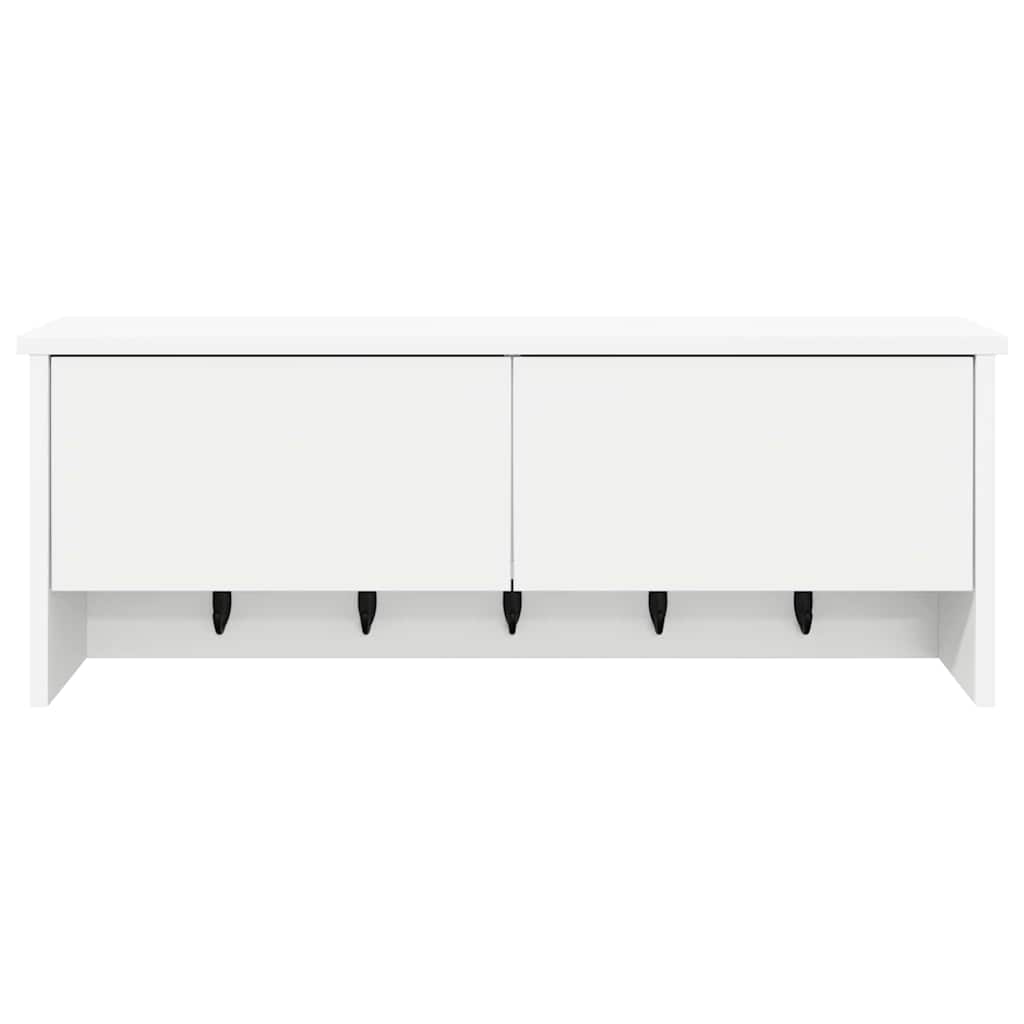 vidaXL Wieszak na płaszcze montowany na ścianie Biały 80 x 20 x 30 cm