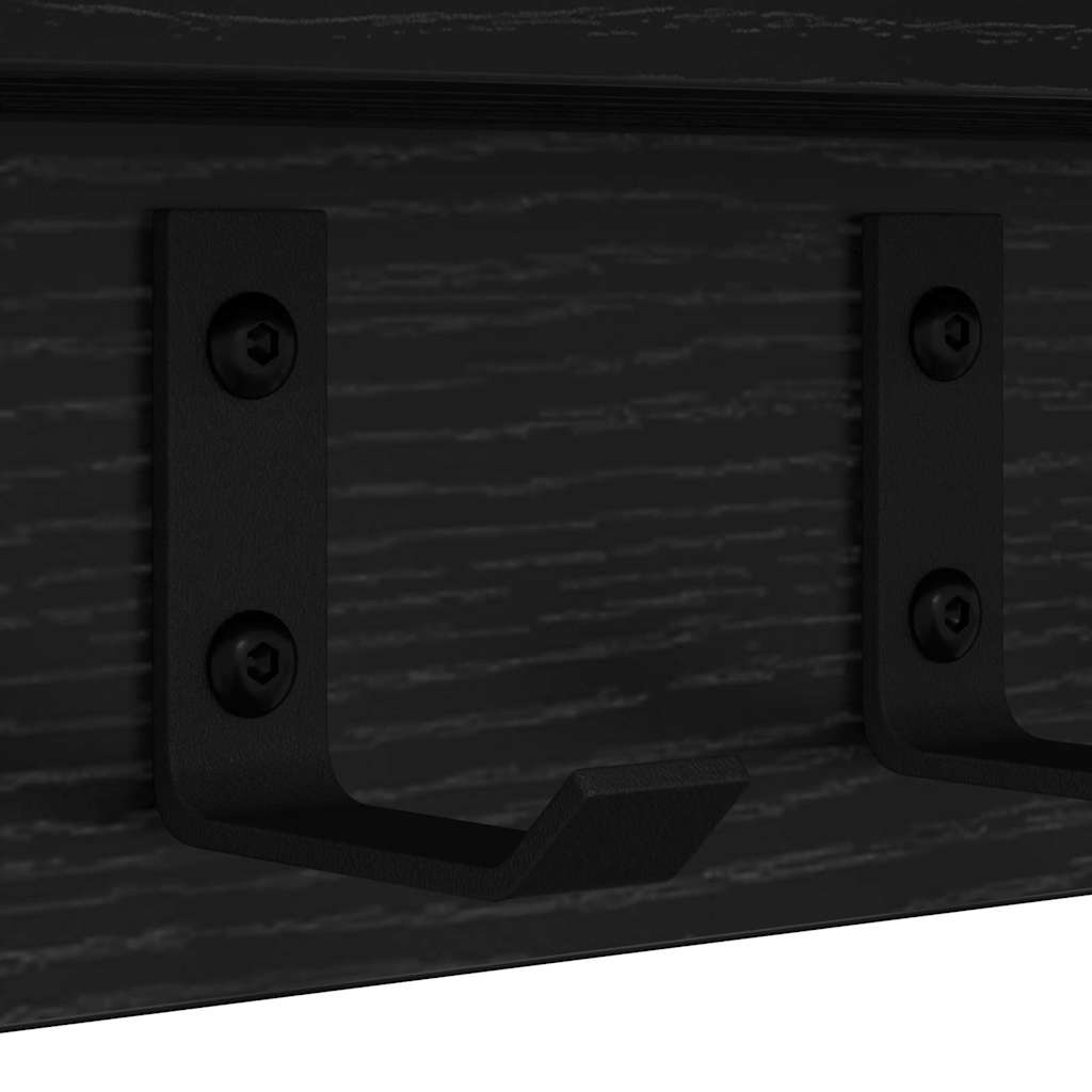 vidaXL Wieszak na płaszcze montowany na ścianie Czarny Dąb