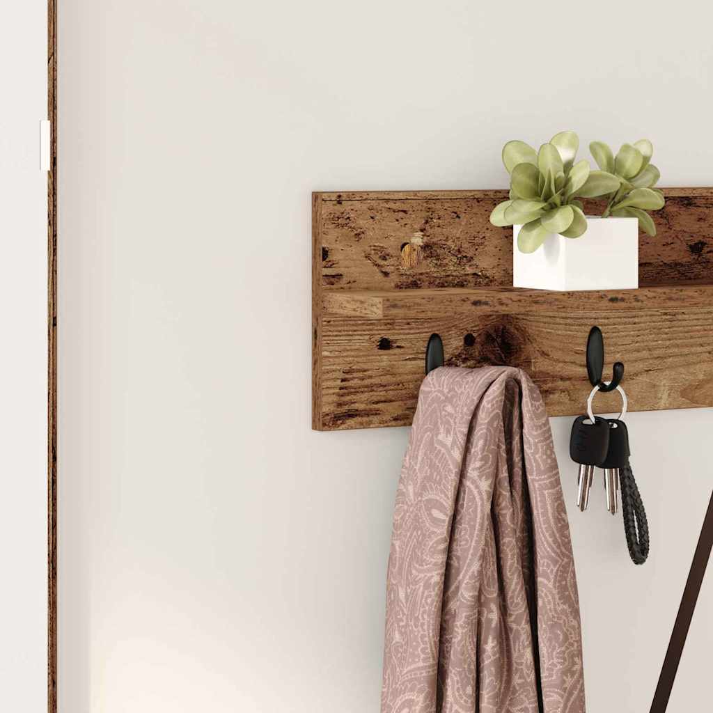 vidaXL Wieszak na płaszcze montowany na ścianie Stare drewno