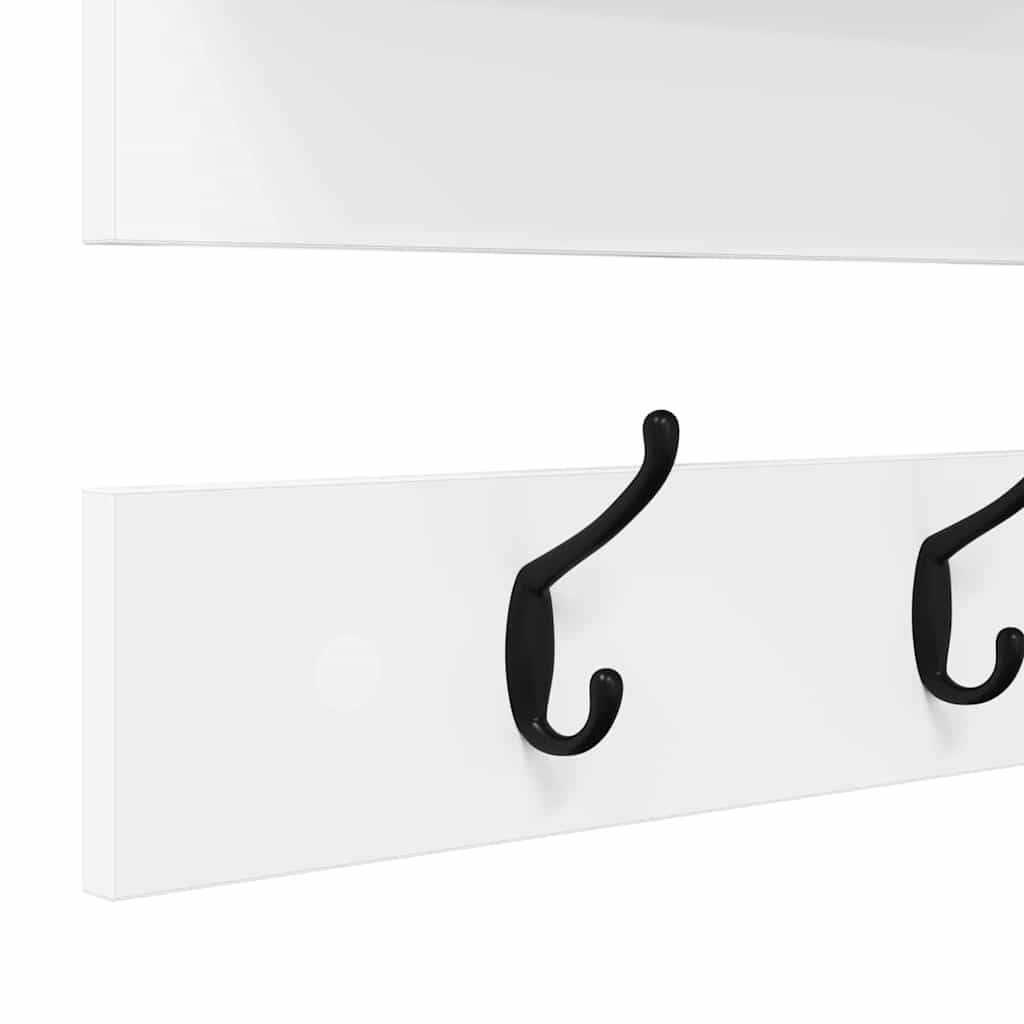 vidaXL Wieszak na płaszcze montowany na ścianie Biały 90 x 15 x 36 cm