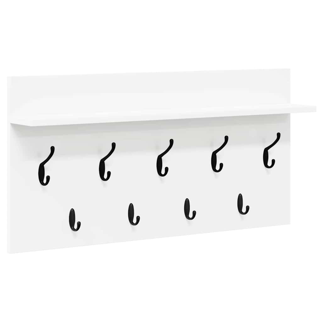 vidaXL Wieszak na płaszcze montowany na ścianie Biały 80 x 40 x 12 cm