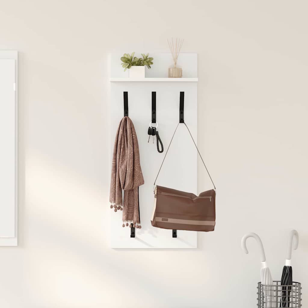 vidaXL Wieszak na płaszcze montowany na ścianie Biały 40 x 10 x 90 cm