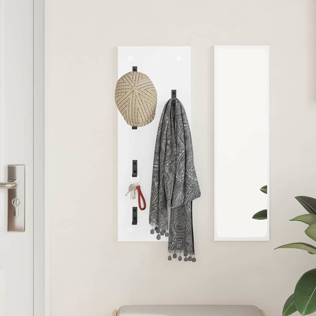 vidaXL Wieszak na płaszcze montowany na ścianie Biały 30 x 1,5 x 80 cm