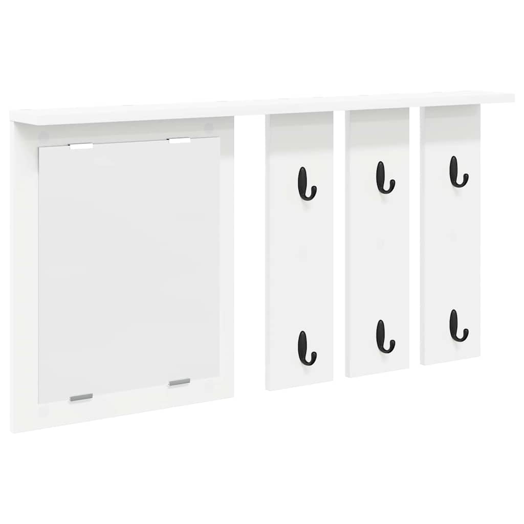 vidaXL Wieszak na płaszcze montowany na ścianie Biały 85 x 10 x 45 cm
