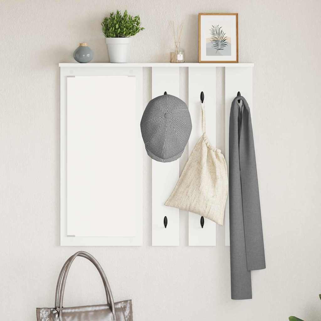 vidaXL Wieszak na płaszcze montowany na ścianie Biały 84 x 10 x 80 cm