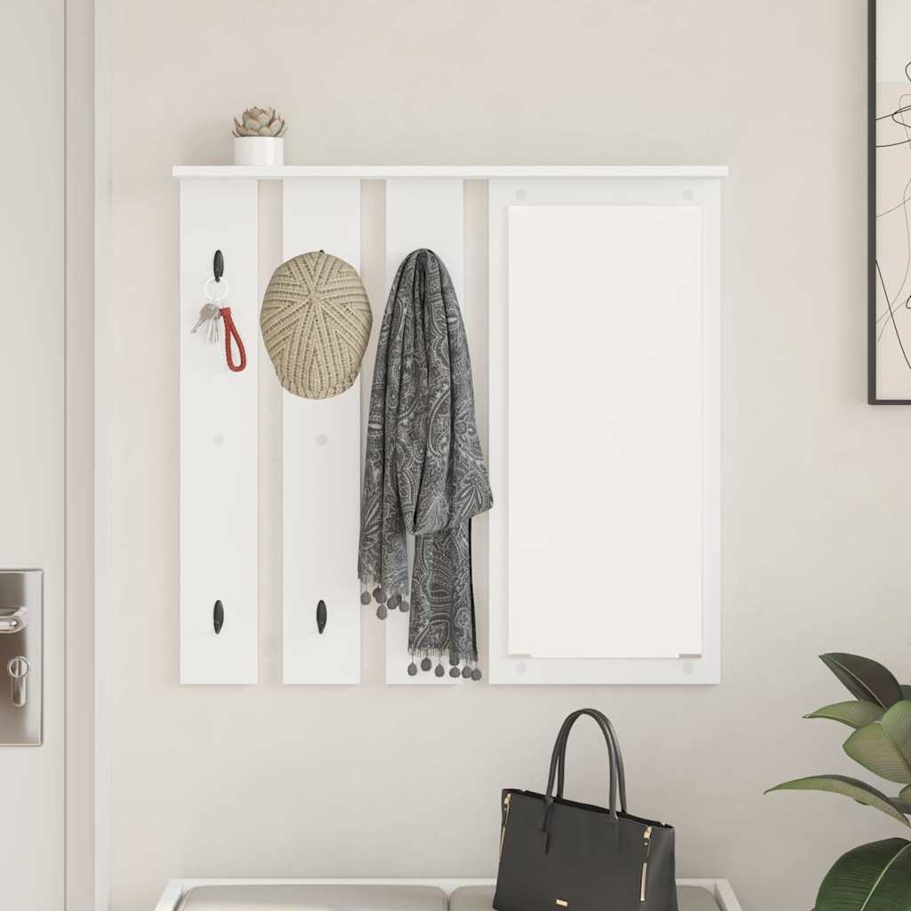 vidaXL Wieszak na płaszcze montowany na ścianie Biały 84 x 10 x 80 cm