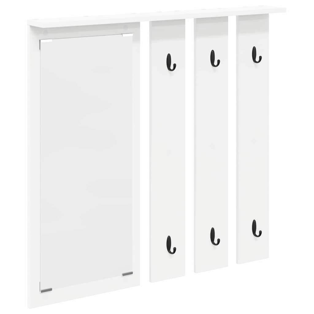 vidaXL Wieszak na płaszcze montowany na ścianie Biały 84 x 10 x 80 cm