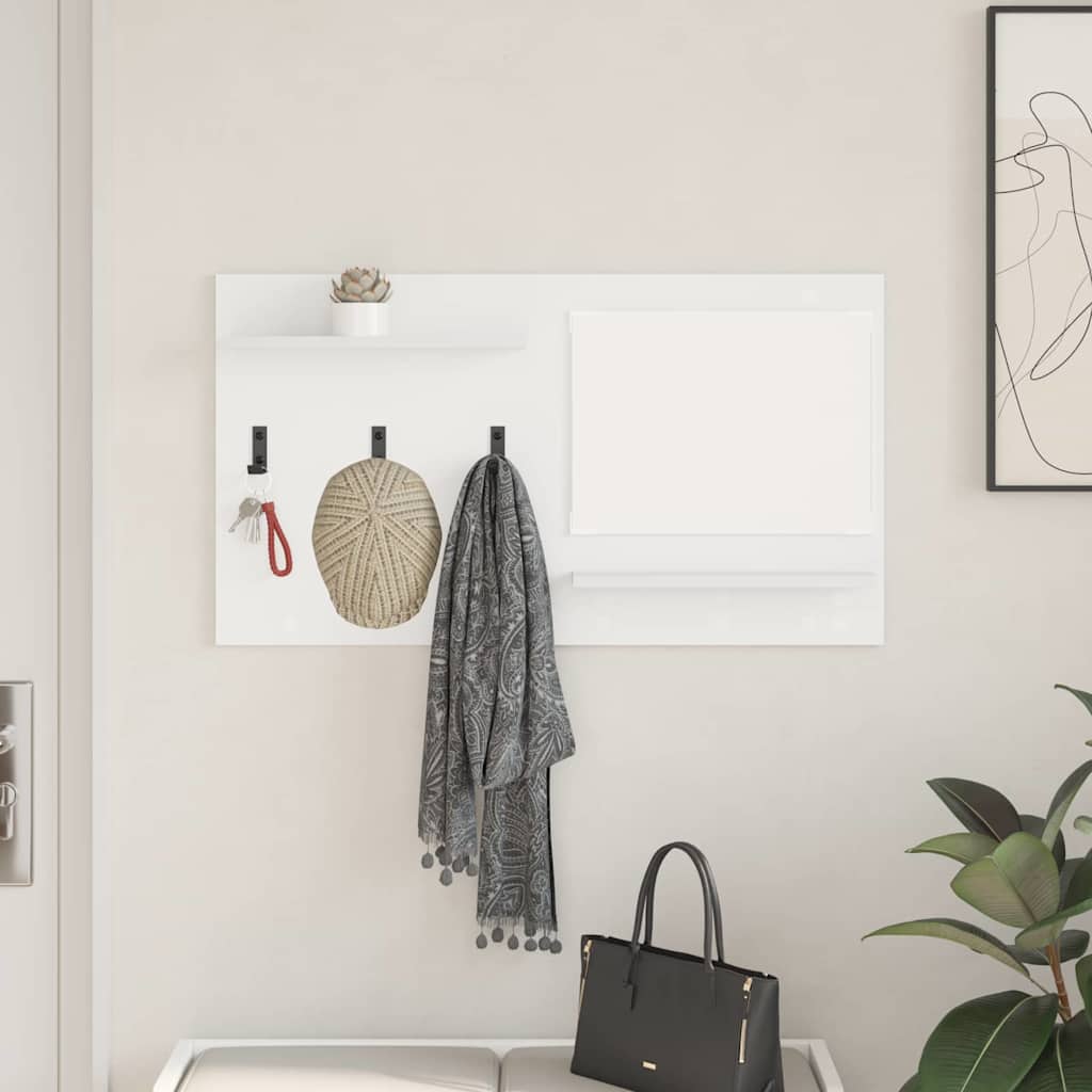 vidaXL Wieszak na płaszcze montowany na ścianie Biały 90 x 10 x 50 cm