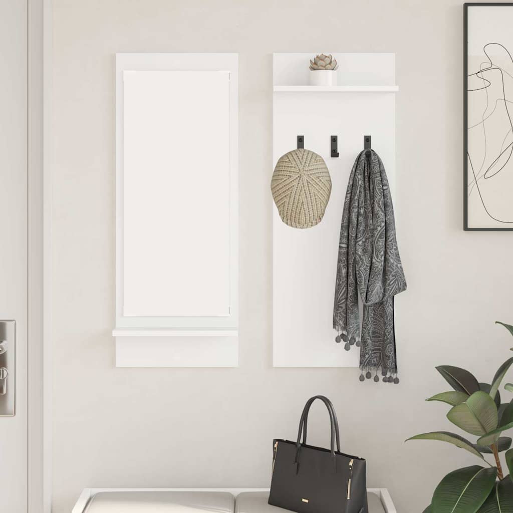 vidaXL Wieszak na płaszcze montowany na ścianie Biały 70 x 10 x 90 cm