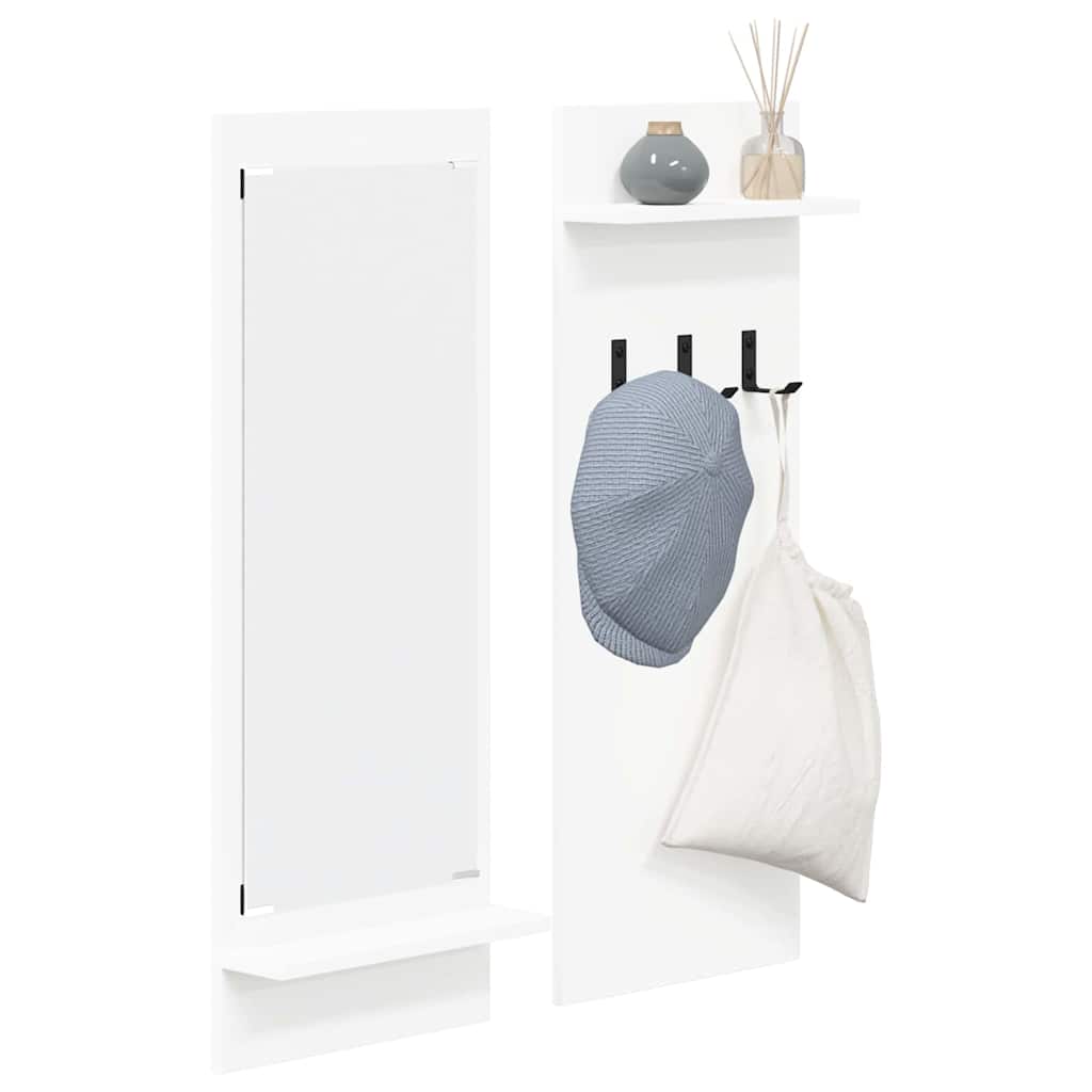 vidaXL Wieszak na płaszcze montowany na ścianie Biały 70 x 10 x 90 cm