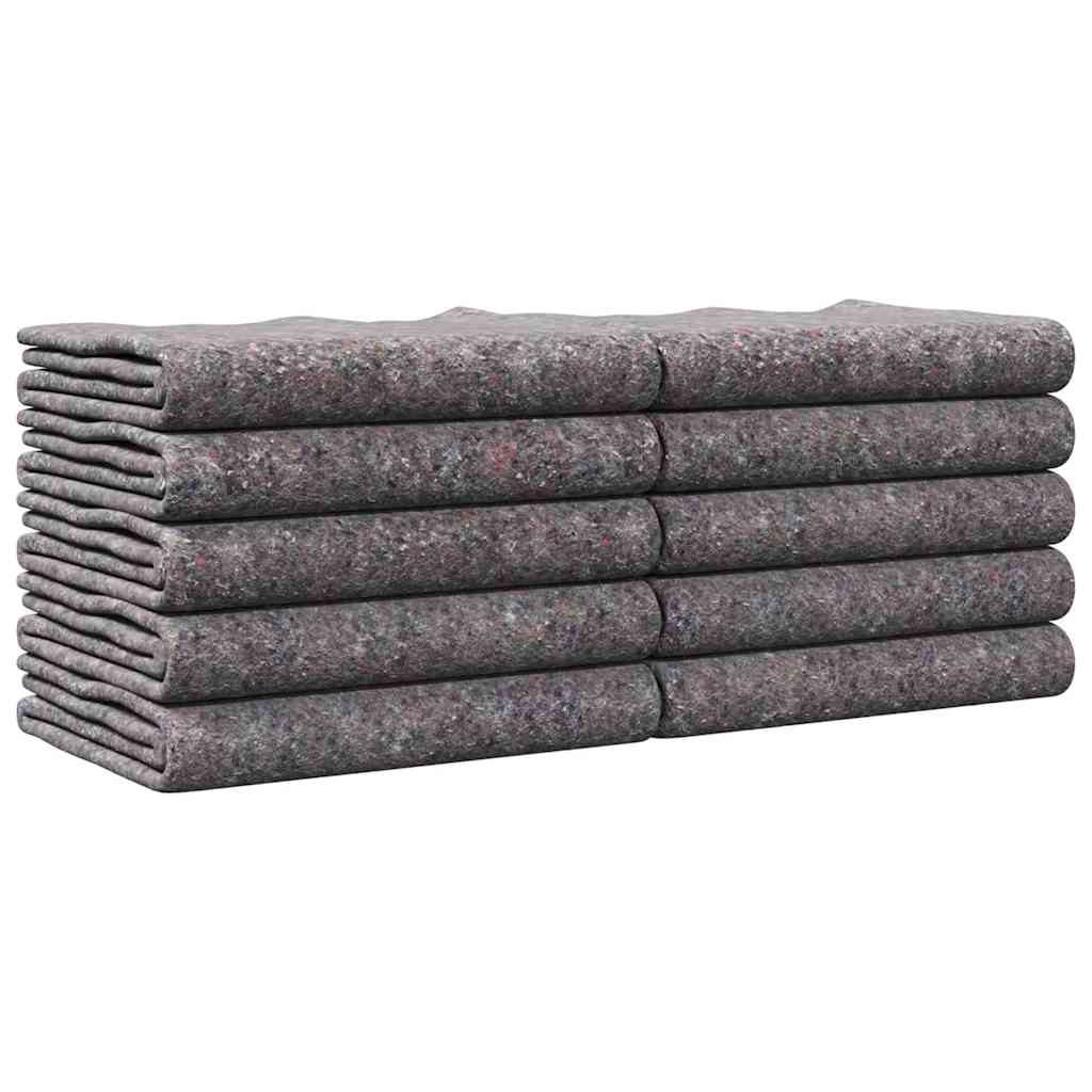 vidaXL Kosy do przeprowadzki 10 pcs Szary 150 x 200 cm tkanina
