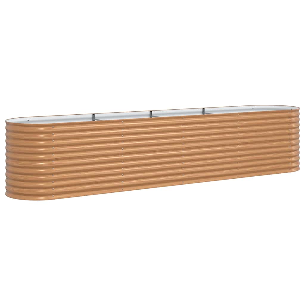 vidaXL Podniesiony grządka Brązowy 400 x 80 x 81 cm Stal