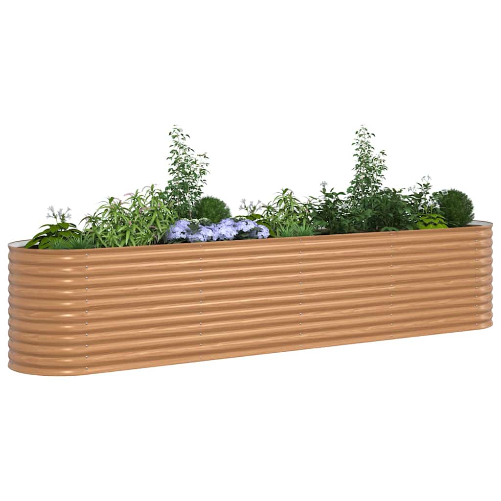 vidaXL Podniesiony grządka Brązowy 400 x 80 x 81 cm Stal