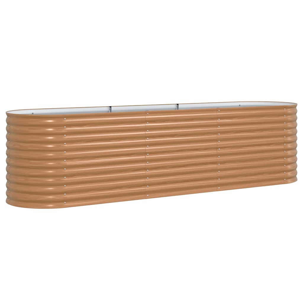 vidaXL Podniesiony grządka Brązowy 320 x 80 x 81 cm Stal