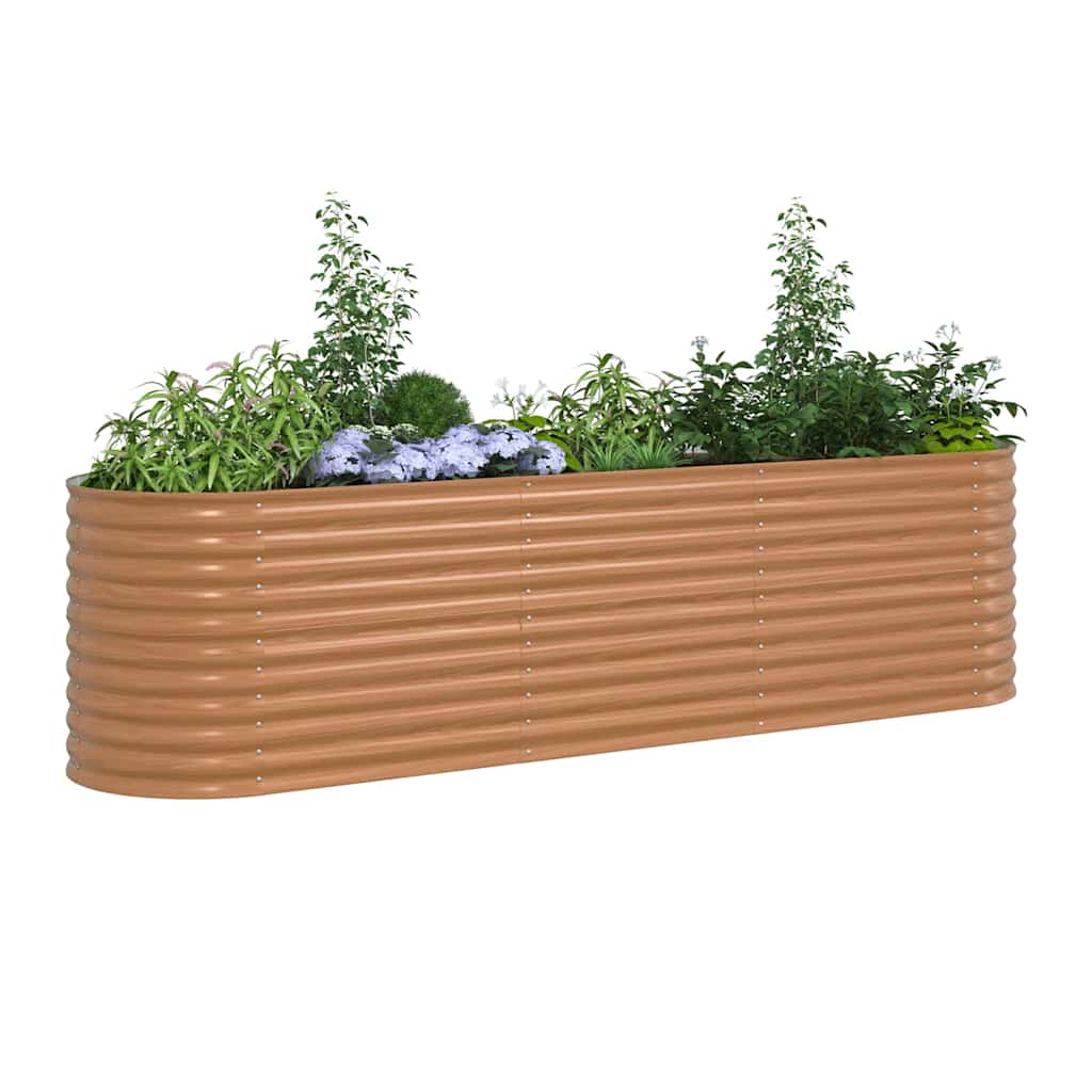 vidaXL Podniesiony grządka Brązowy 320 x 80 x 81 cm Stal