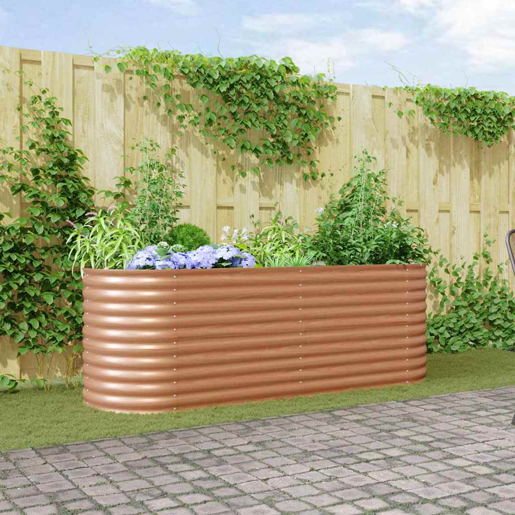 vidaXL Podniesiony grządka Brązowy 240 x 80 x 81 cm Stal
