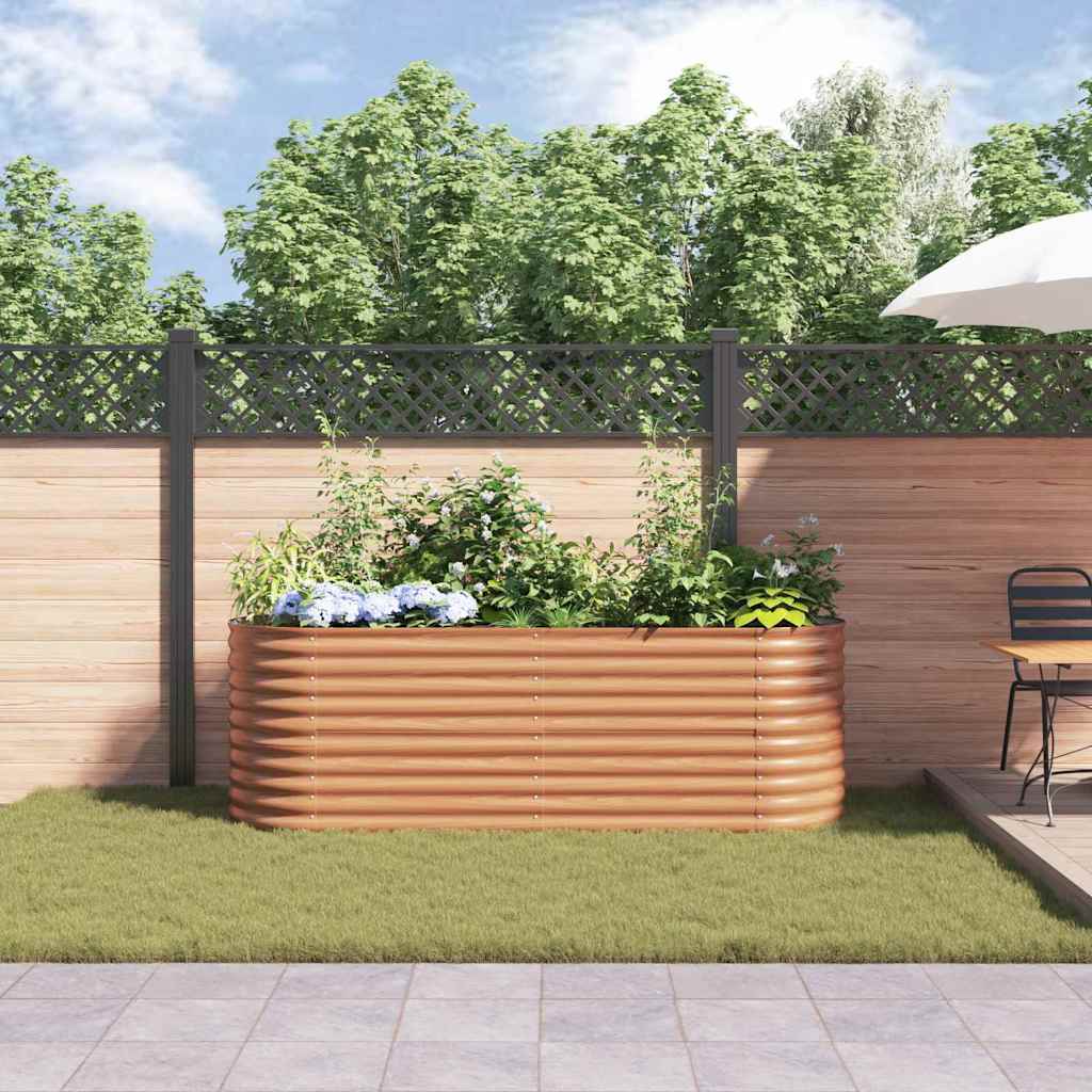 vidaXL Podniesiony grządka Brązowy 240 x 80 x 81 cm Stal