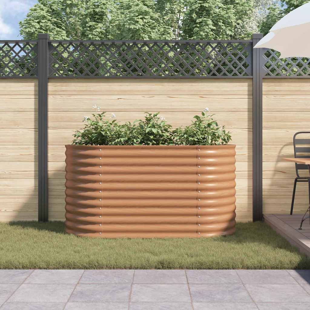 vidaXL Podniesiony grządka Brązowy 160 x 80 x 81 cm Stal
