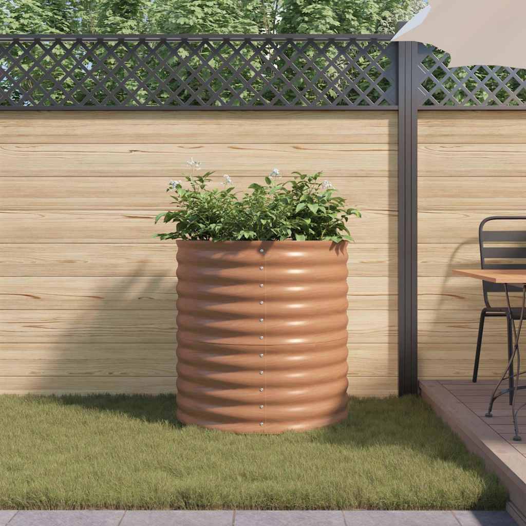 vidaXL Podniesiony grządka Brązowy 80 x 80 x 81 cm Stal