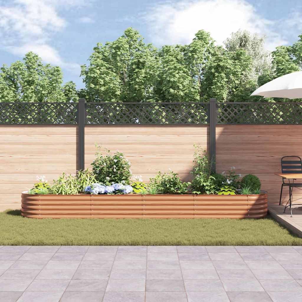 vidaXL Podniesiony grządka Brązowy 400 x 80 x 44 cm Stal