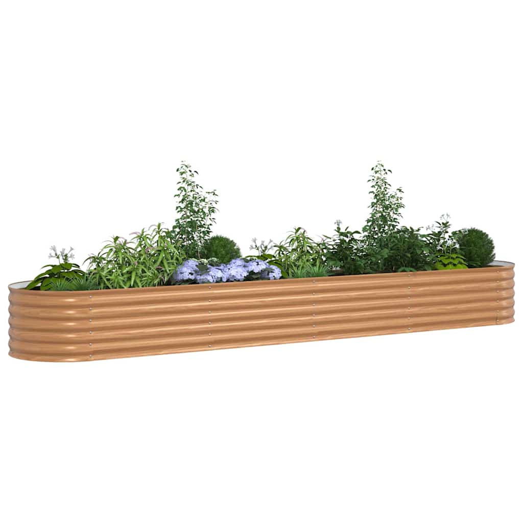 vidaXL Podniesiony grządka Brązowy 400 x 80 x 44 cm Stal
