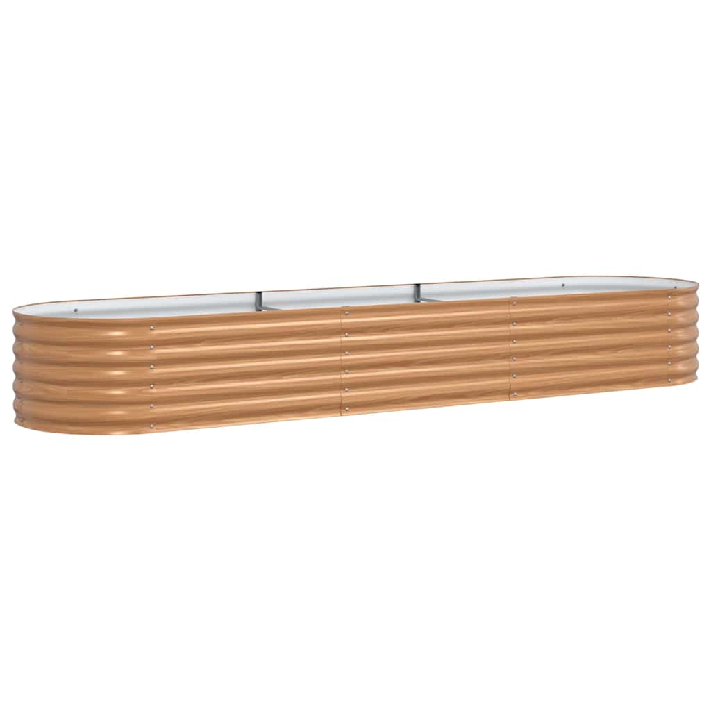 vidaXL Podniesiony grządka Brązowy 320 x 80 x 44 cm Stal