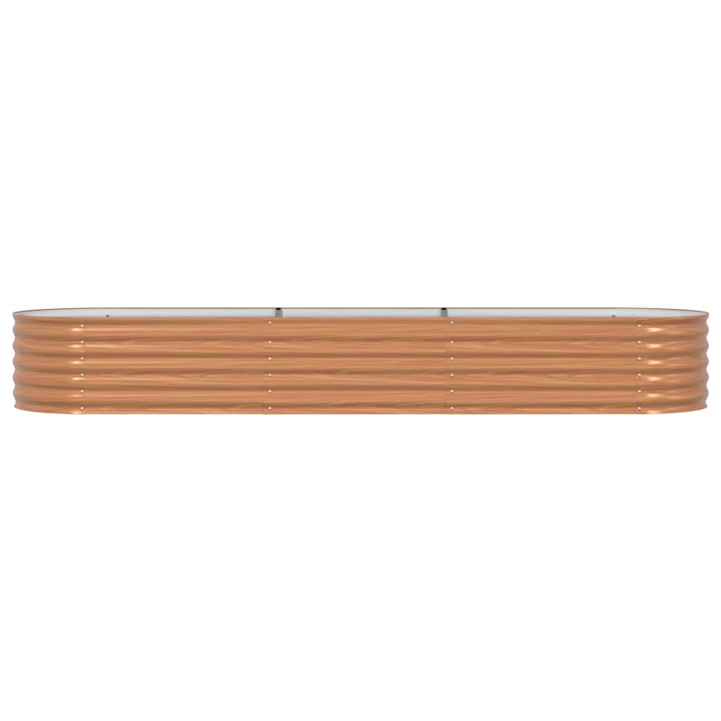 vidaXL Podniesiony grządka Brązowy 320 x 80 x 44 cm Stal