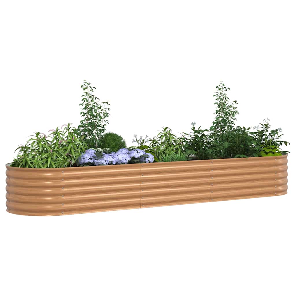 vidaXL Podniesiony grządka Brązowy 320 x 80 x 44 cm Stal