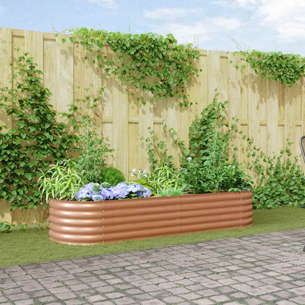 vidaXL Podniesiony grządka Brązowy 240 x 80 x 44 cm Stal
