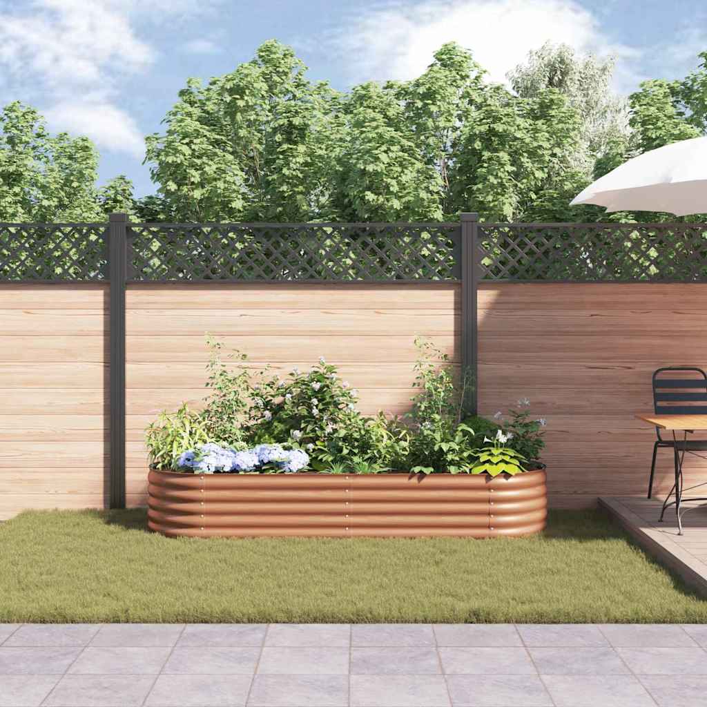 vidaXL Podniesiony grządka Brązowy 240 x 80 x 44 cm Stal