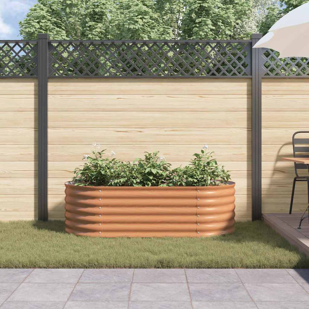 vidaXL Podniesiony grządka Brązowy 160 x 80 x 44 cm Stal