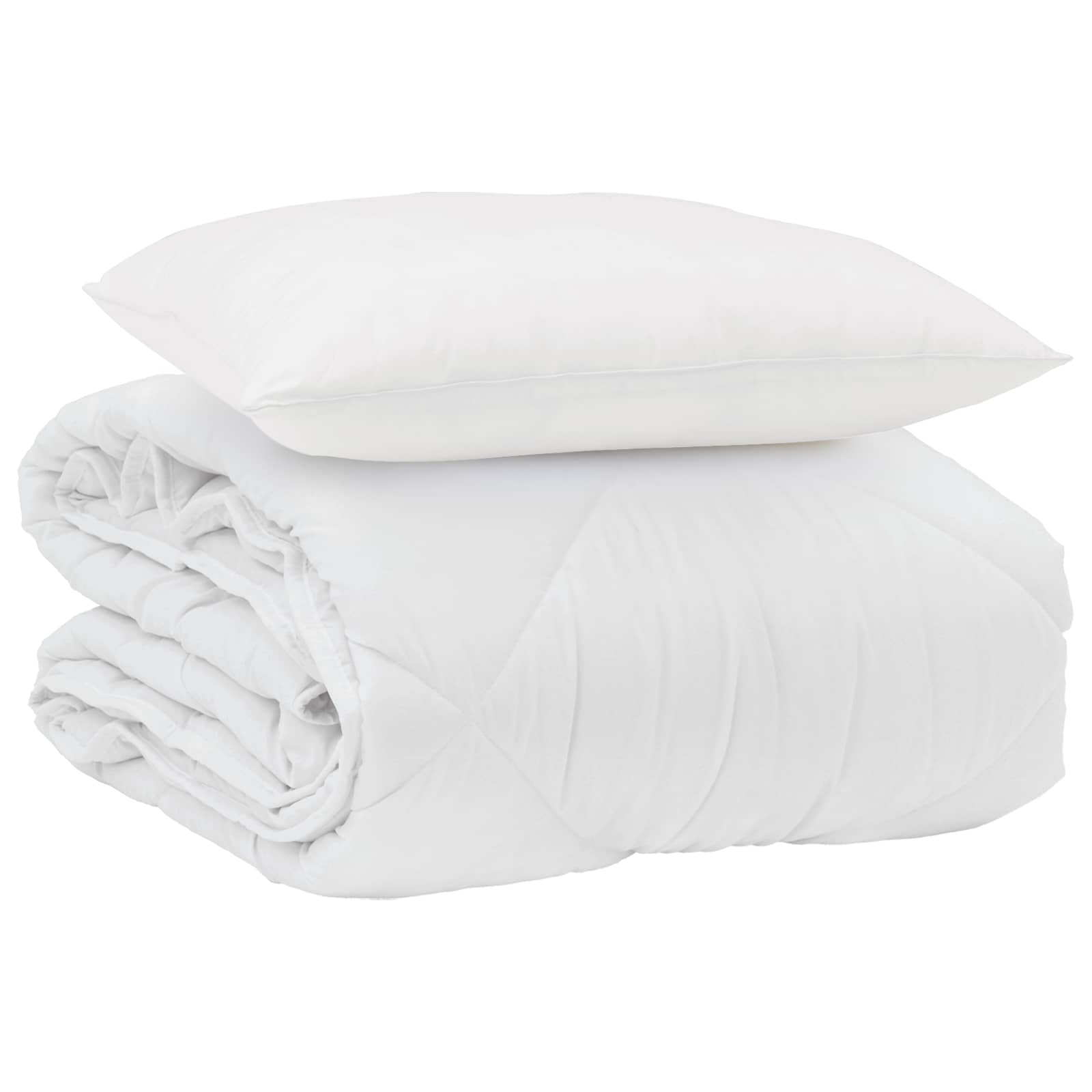 vidaXL Letni Kołdra z poduszką 2 pcs Biały Mikrofibra