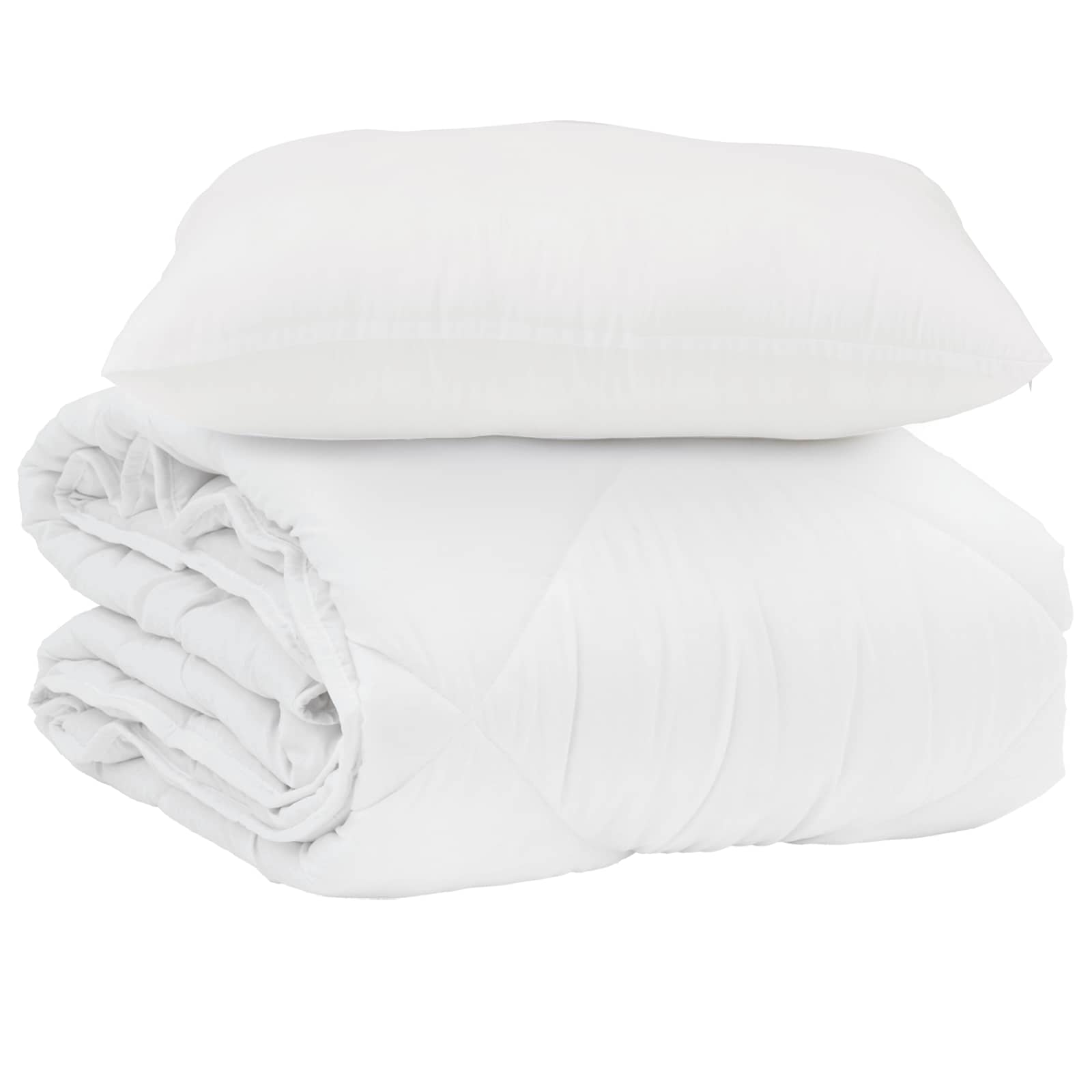 vidaXL Letni Kołdra z poduszką 2 pcs Biały Mikrofibra