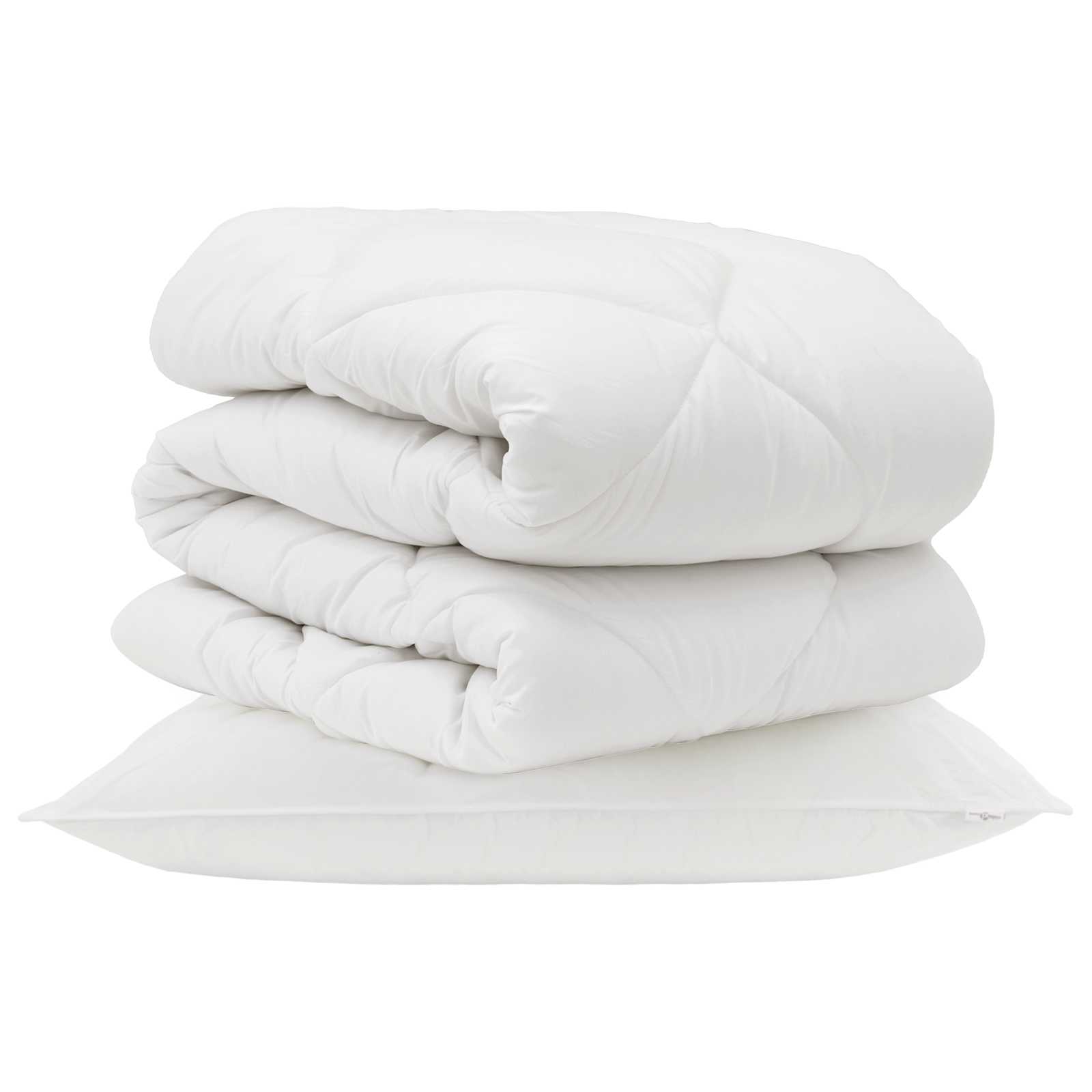 vidaXL Kołdra z poduszką 2 pcs Biały Mikrofibra