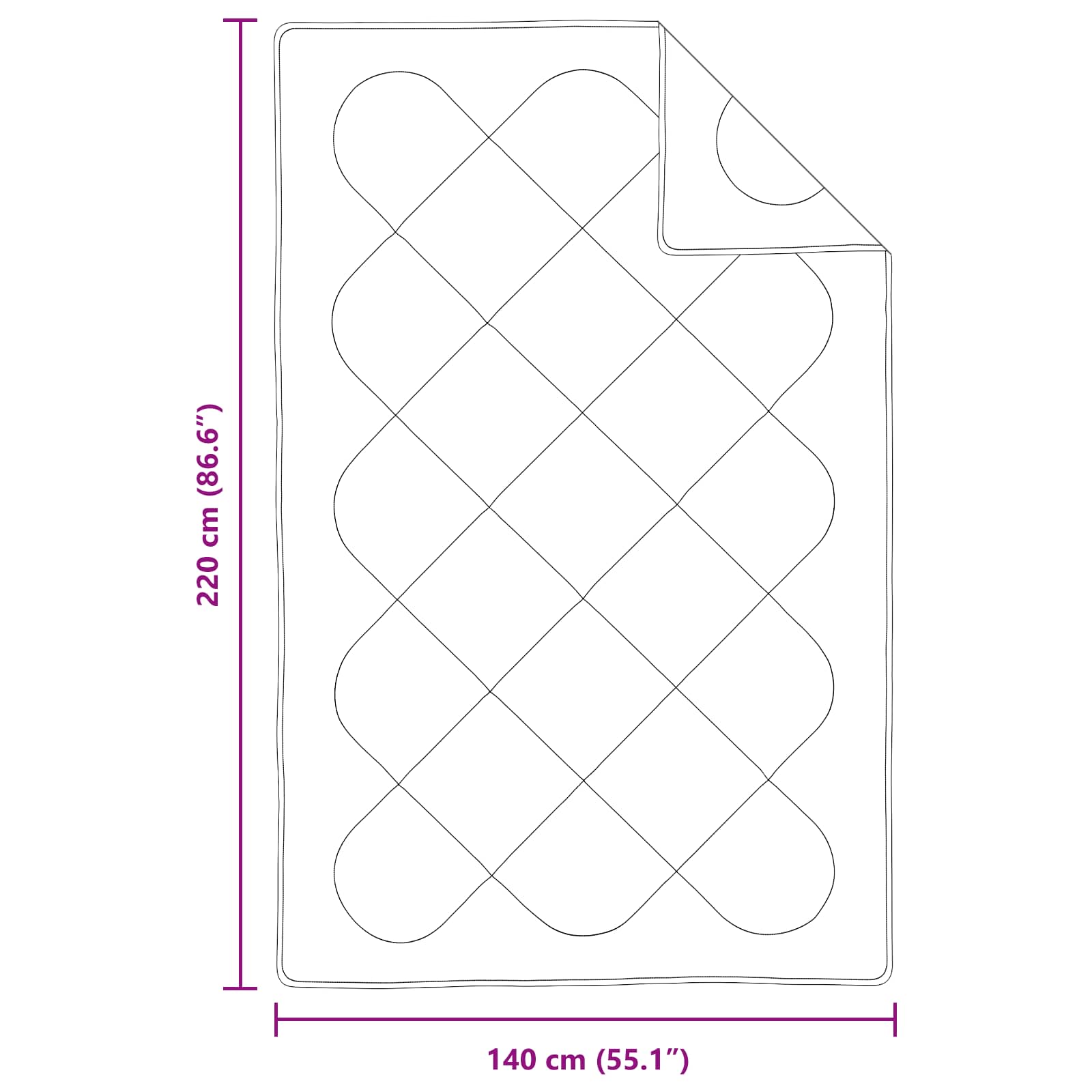 vidaXL Zestaw kołder z poduszką 2 pcs Biały Mikrofibra
