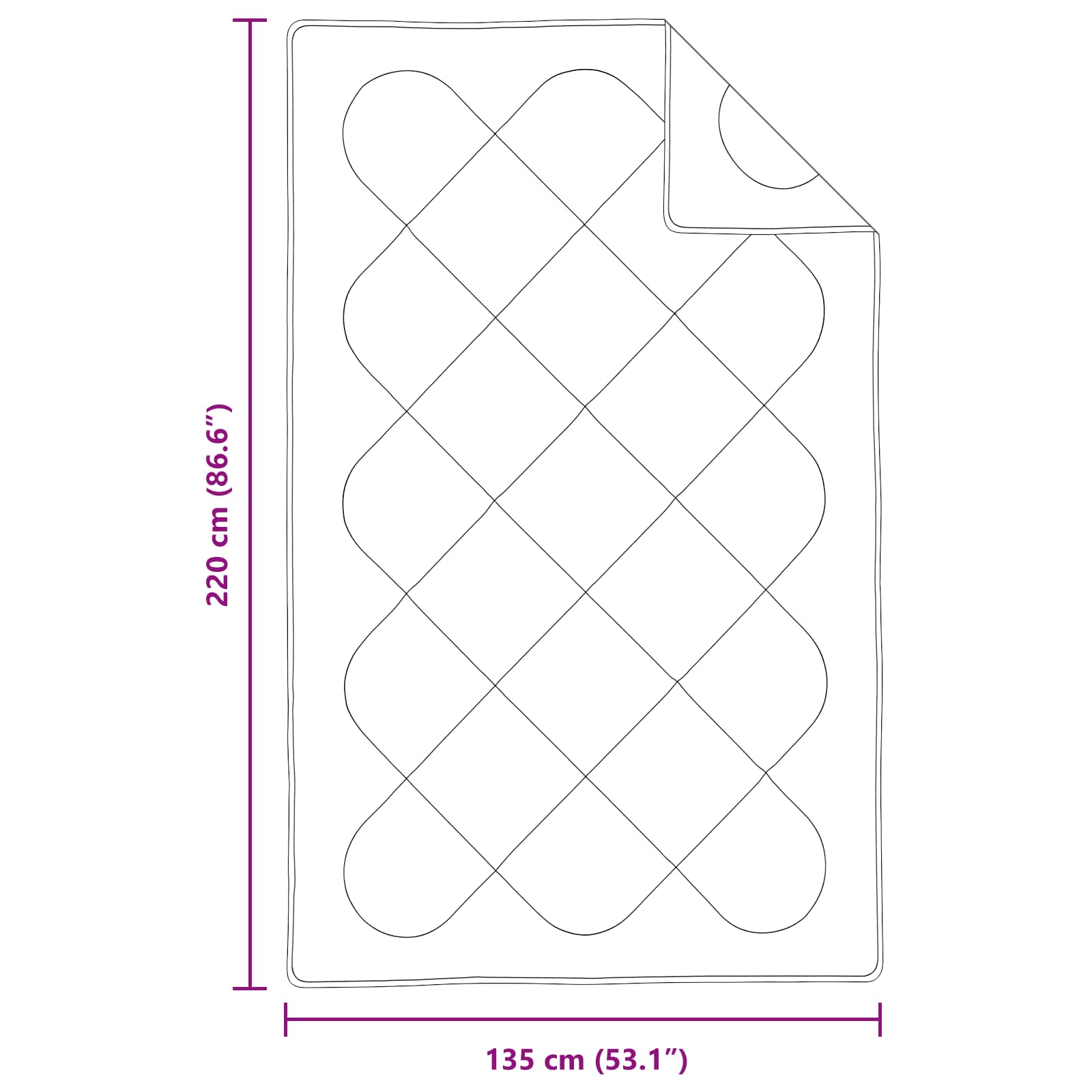 vidaXL Zestaw kołder z poduszką 2 pcs Biały Mikrofibra