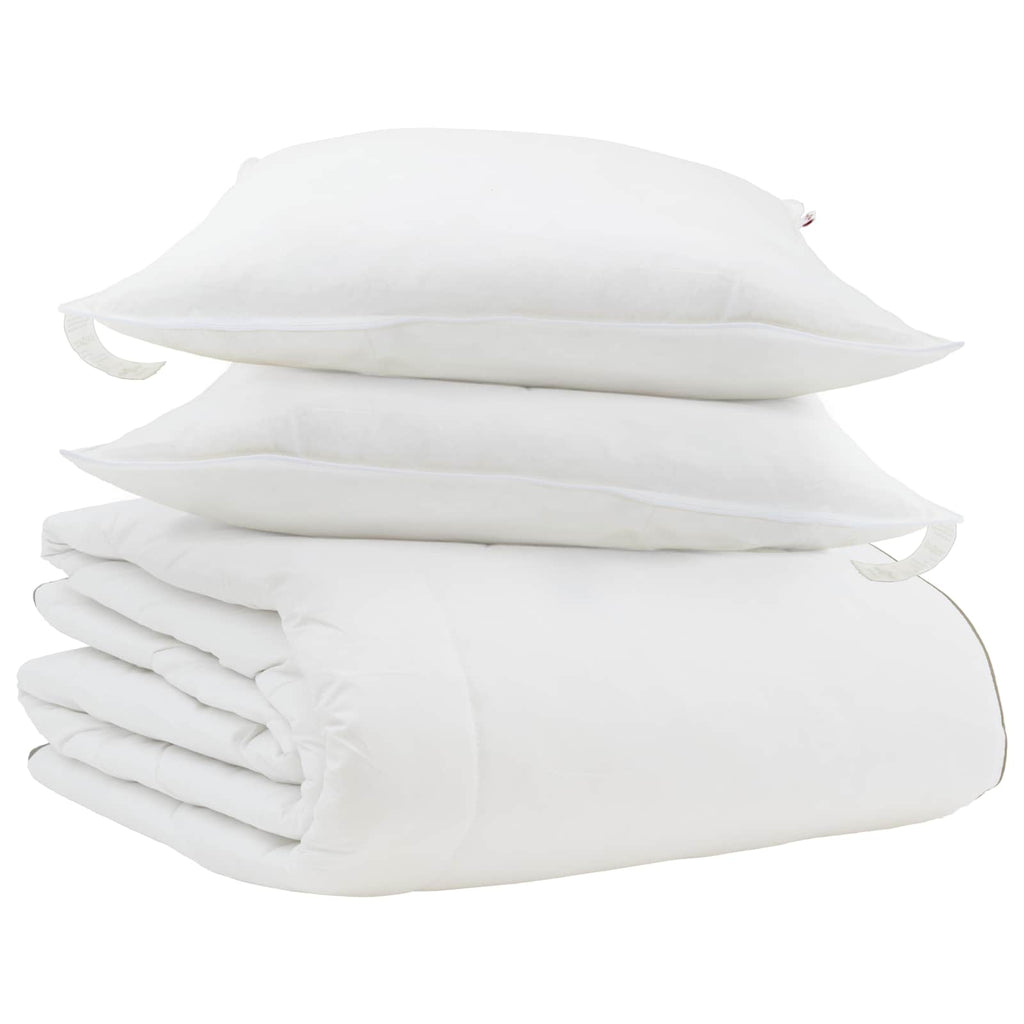 vidaXL Zimowa Kołdra z poduszką 3 pcs Biały Pióra down