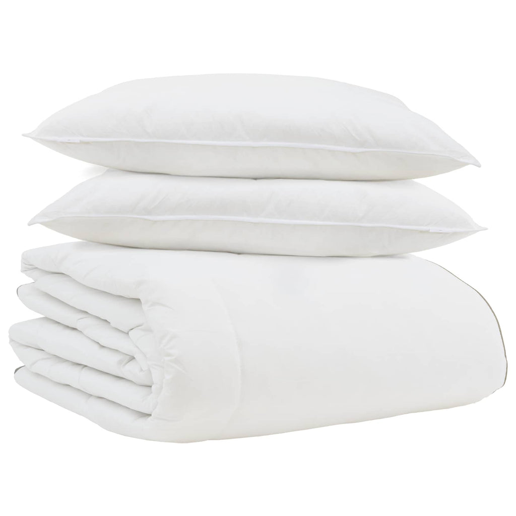 vidaXL Zimowa Kołdra z poduszką 3 pcs Biały Pióra down
