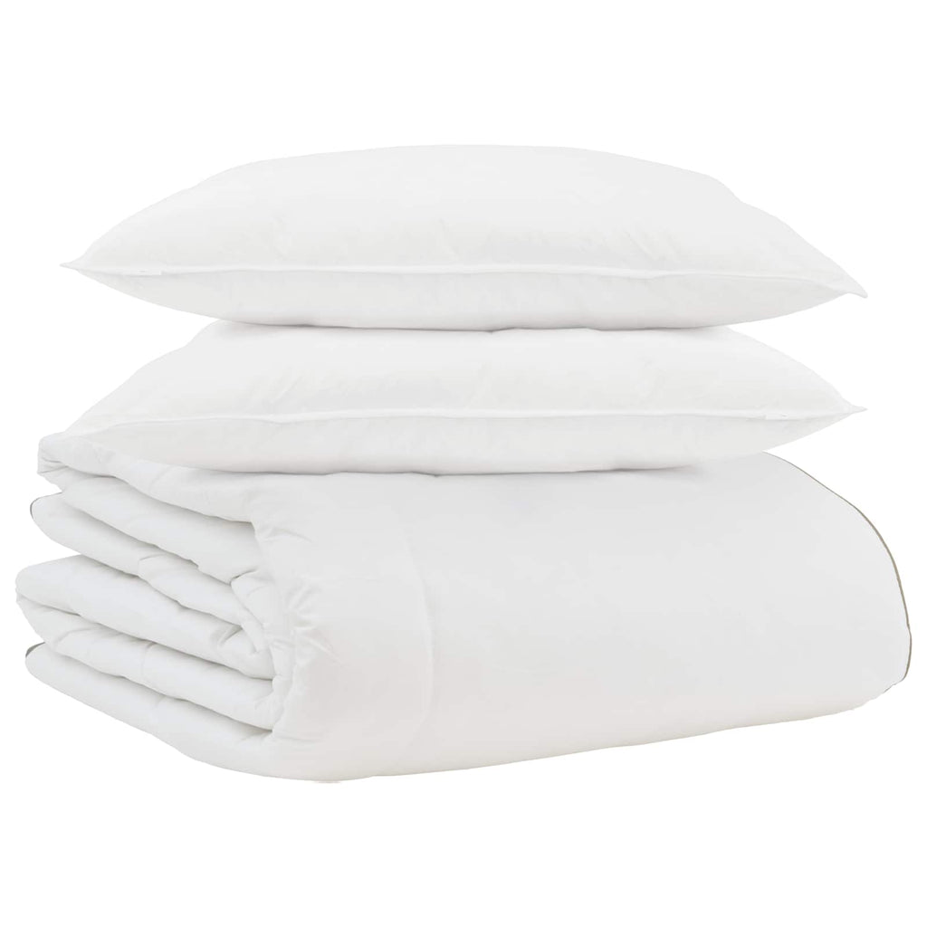 vidaXL Zimowa Kołdra z poduszką 3 pcs Biały Pióra down