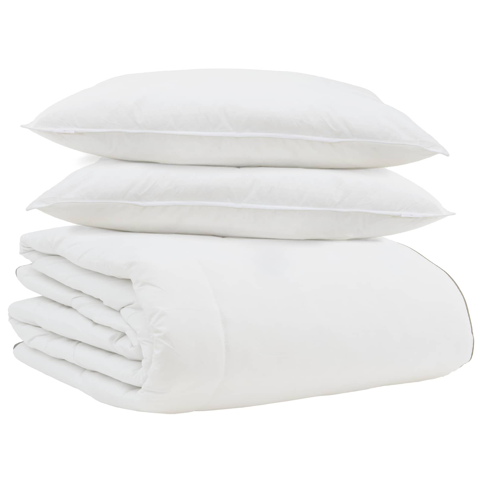 vidaXL Zimowa Kołdra z poduszką 3 pcs Biały Pióra down