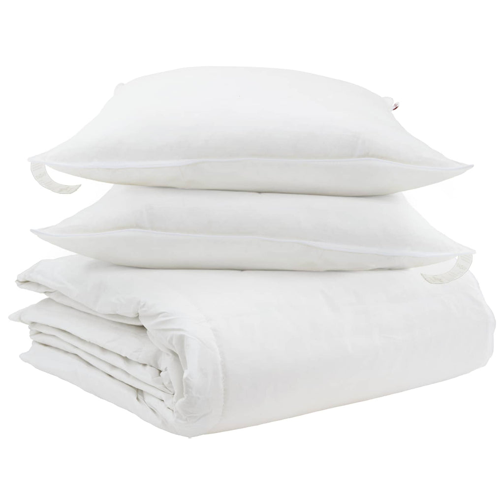 vidaXL Zestaw kołder z poduszką 3 pcs Biały Pióra down
